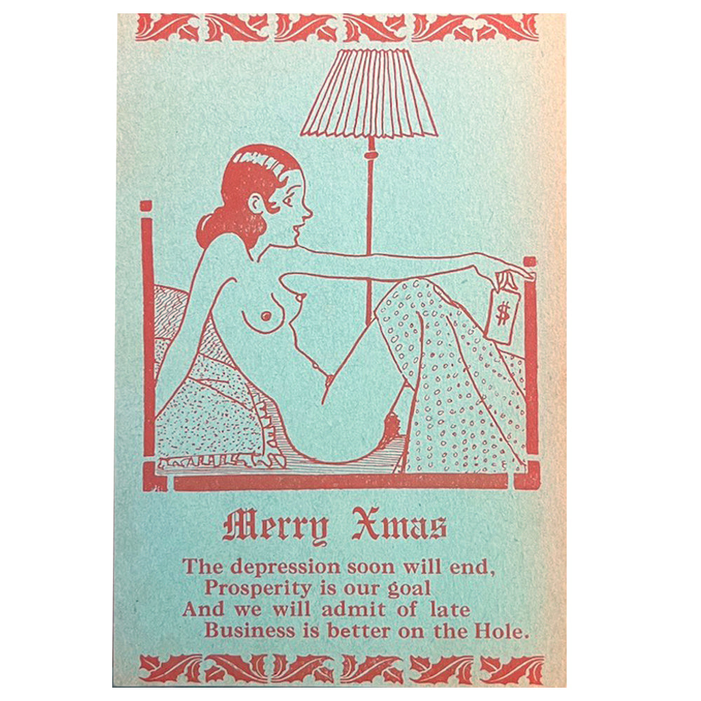 Vintage 1930's XXXmas Card - Merry Xmas Hole