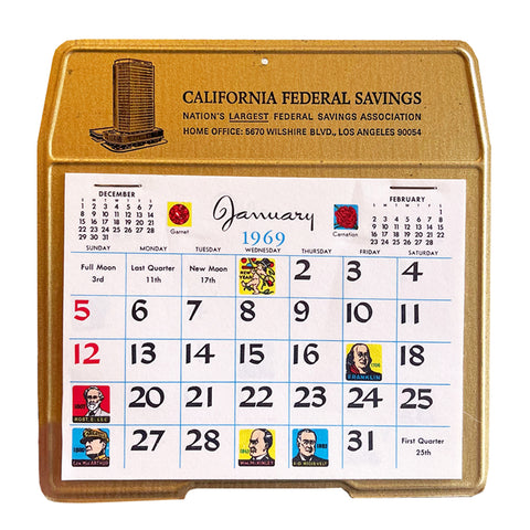 Vintage 1969 California Savings Calendar - Works in 2025!