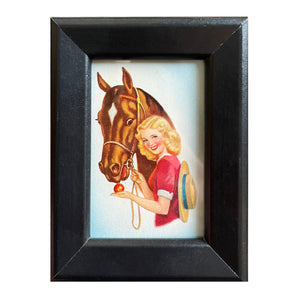 Vintage Horse Girl Mini Print