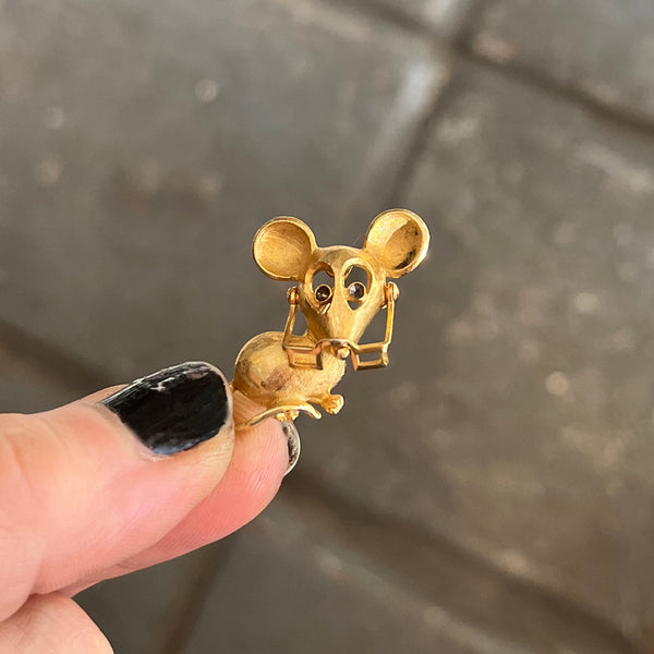 Vintage Vision Mouse Brooch