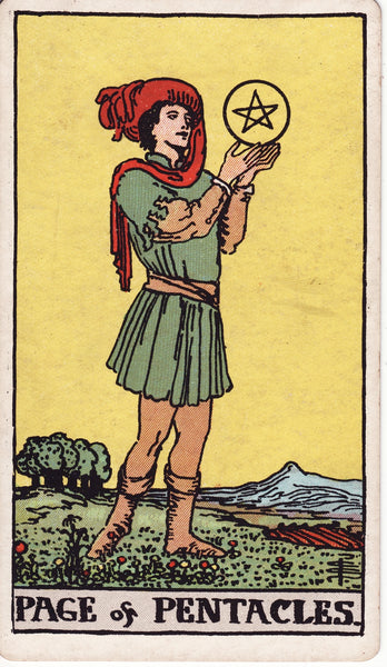 Page of Coins Tarot Card - An Original Sand Painting by Naoshi