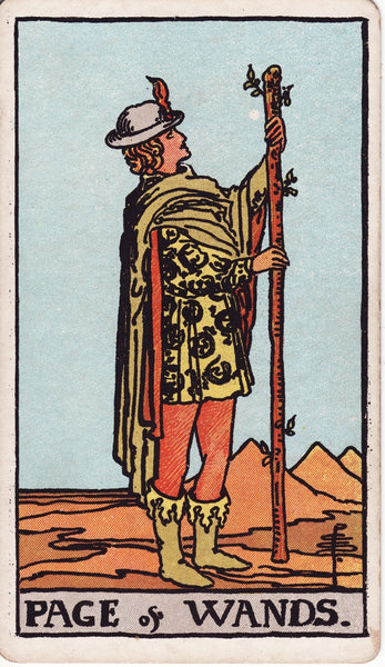 Page of Wands Tarot Card - An Original Sand Painting by Naoshi