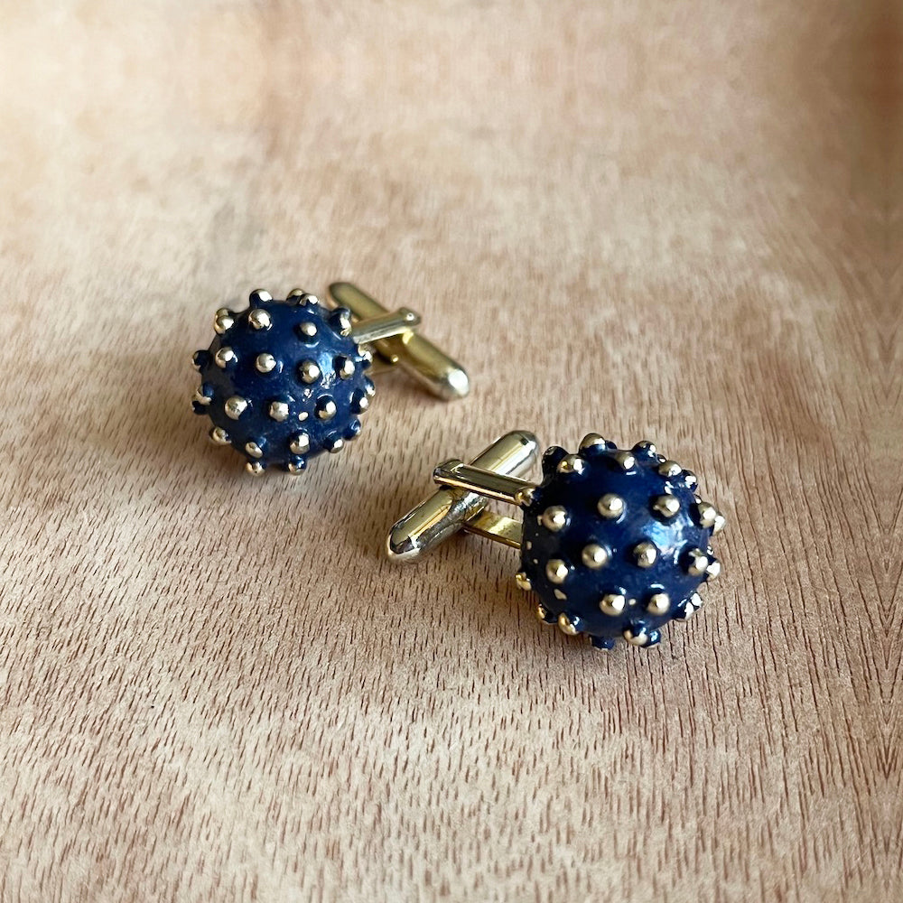 Vintage Navy Sphere Cufflinks