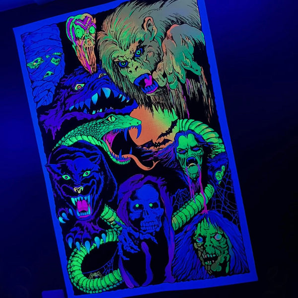Haunted Nightmare - Vintage Black Light Poster