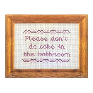 Please Don't Do Cocaine - Handmade Cross Stitch