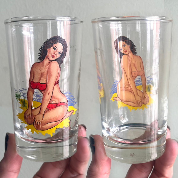 Vintage Nudie Girl Glassware
