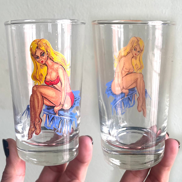 Vintage Nudie Girl Glassware