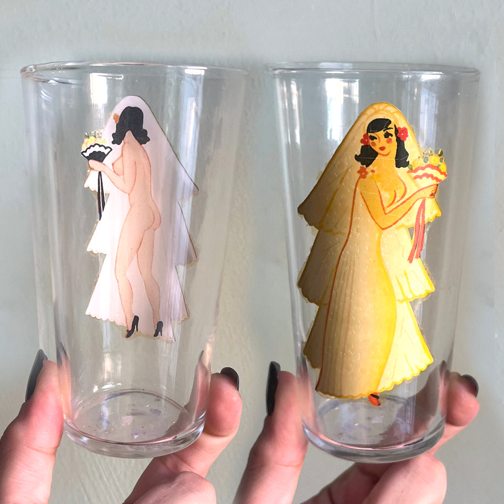 Vintage Nudie Girl Glassware