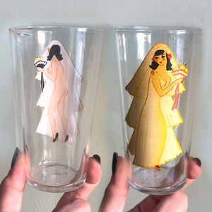 Vintage Nudie Girl Glassware