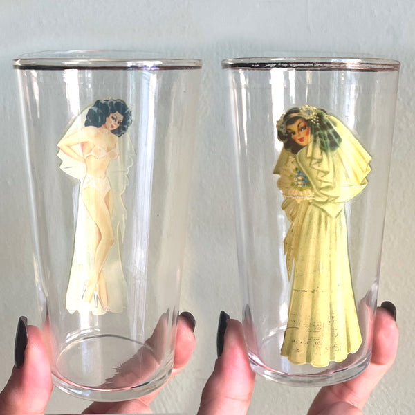 Vintage Nudie Girl Glassware