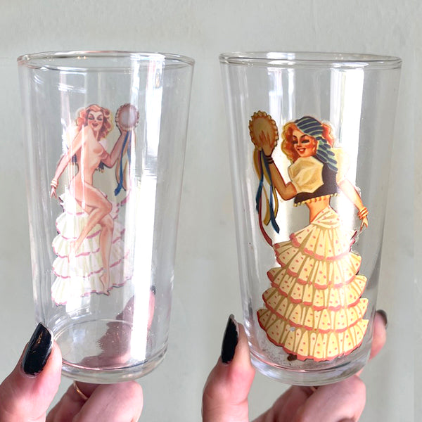 Vintage Nudie Girl Glassware