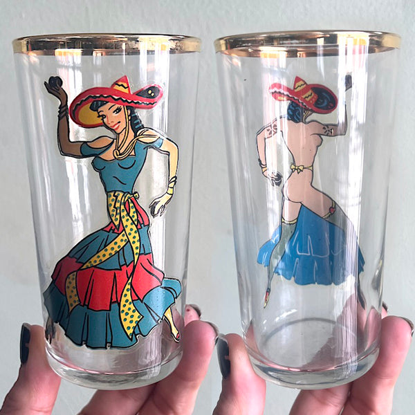 Vintage Nudie Girl Glassware