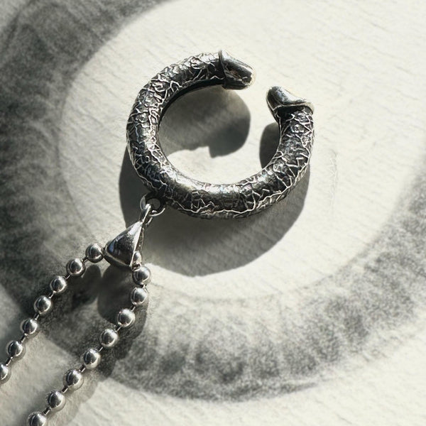 Phallus Ouroboros Necklace - Silver