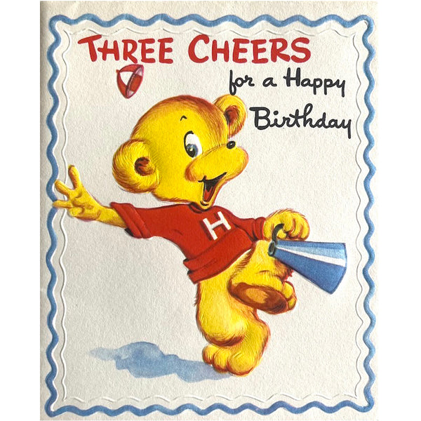 Nosey Bear Birthday Card - Vintage 1950's