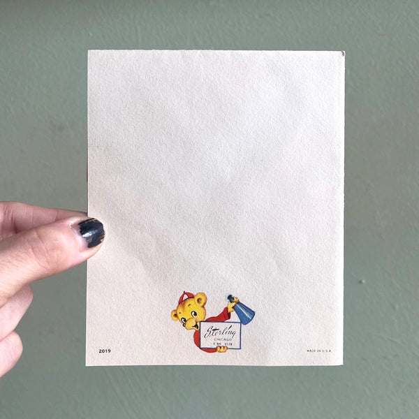 Nosey Bear Birthday Card - Vintage 1950's