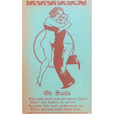 Oh Santa! - Vintage 1930's Naughty Card