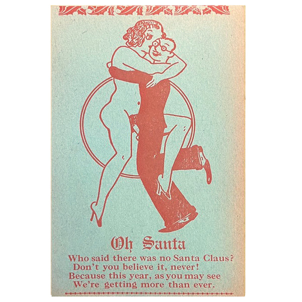 Vintage 1930's XXXmas Card - Oh Santa