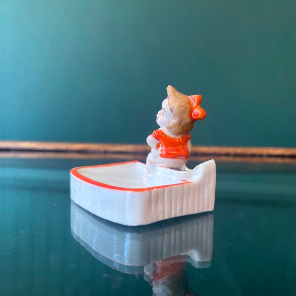 Toilet Baby Orange Ashtray - Vintage 1940's