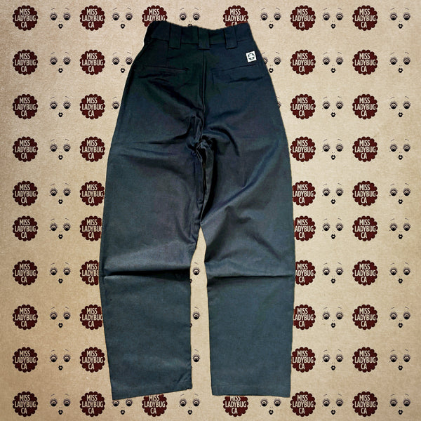 High Waist Pleated Trousers - Black