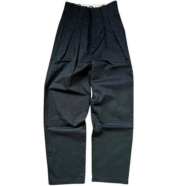 High Waist Pleated Trousers - Black