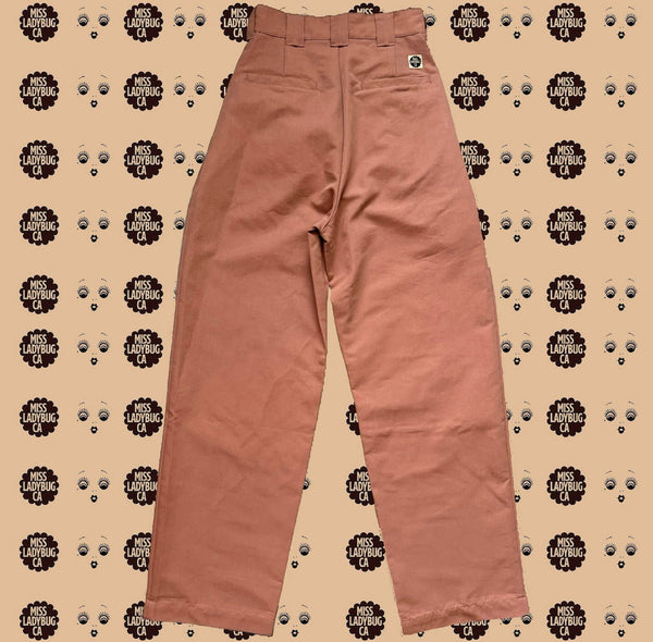 High Waist Pleated Trousers - Peach