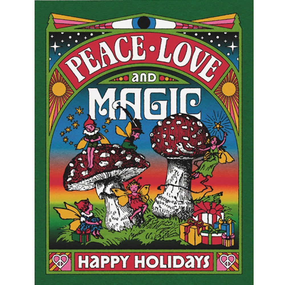 Peace Love Magic Holiday Card