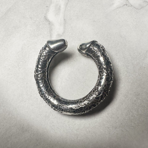 Phallus Ouroboros Ring - Silver