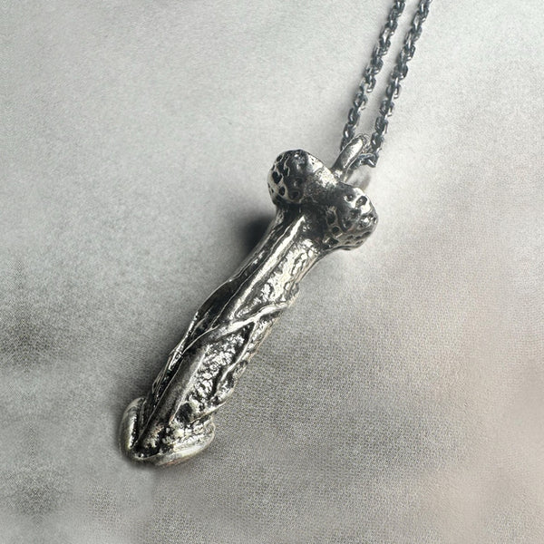 Anatomical Phallus Necklace - Silver