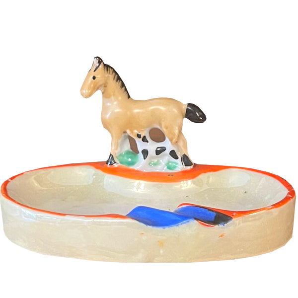 Pony & Puppy Ashtray - Vintage 1940's