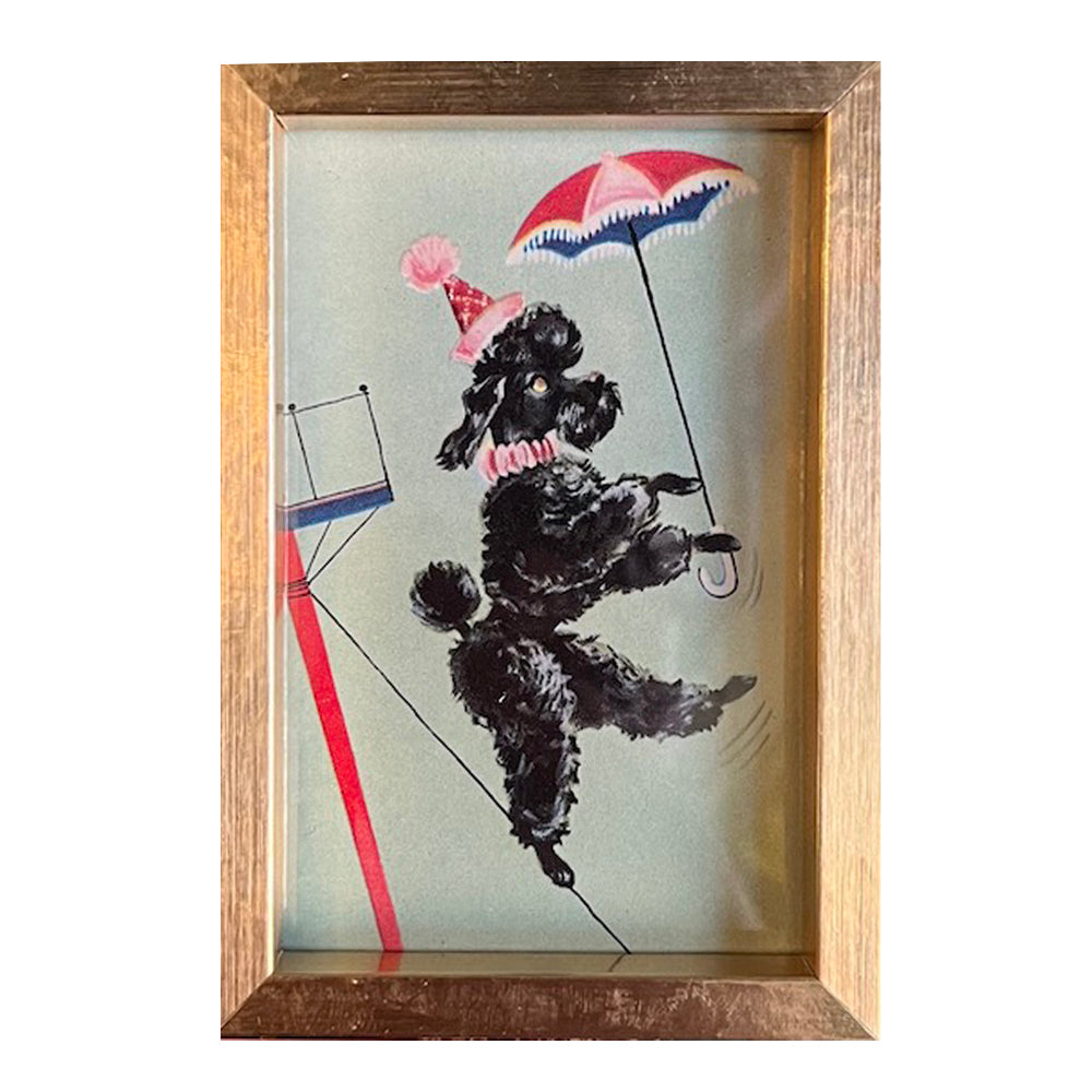 Vintage Black Poodle Mini Print
