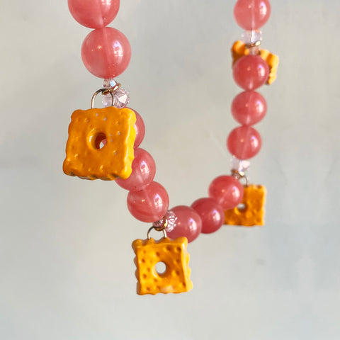 Porcelain Cheez-It Necklace