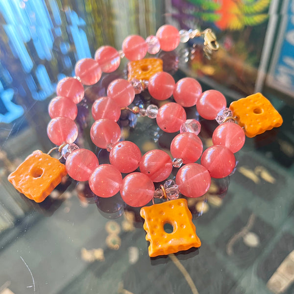Porcelain Cheez-It Necklace