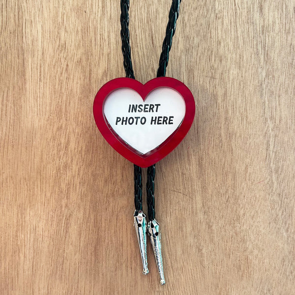 Picture Frame Bolo Tie - Red Heart