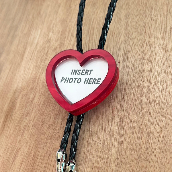 Picture Frame Bolo Tie - Red Heart