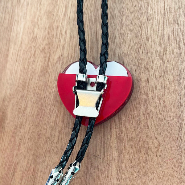 Picture Frame Bolo Tie - Red Heart