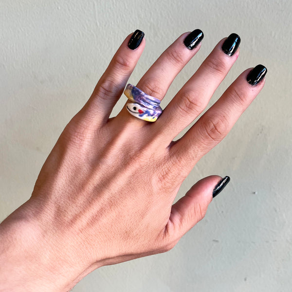 Porcelain Blue Sardine Ring