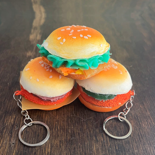 Squishy Mini Chicken Sandwich Keychains