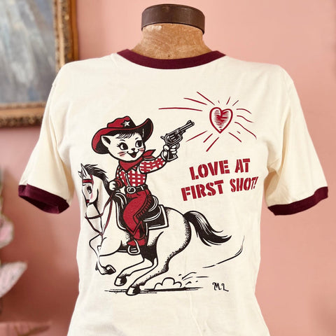 Love First Shot Unisex Ringer Tee