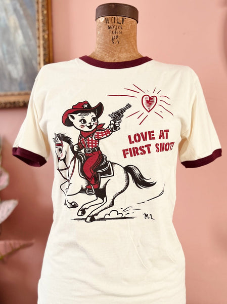 Love First Shot Unisex Ringer Tee