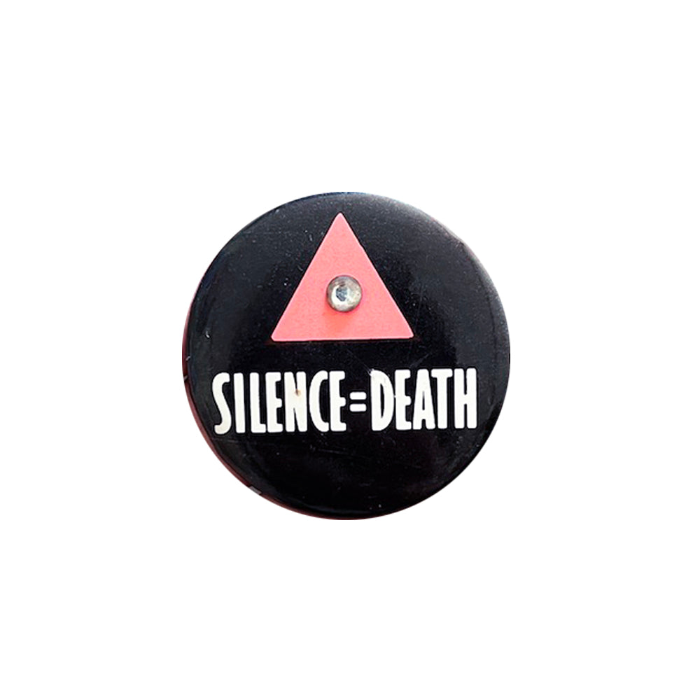 Vintage 1987 Silence = Death Button