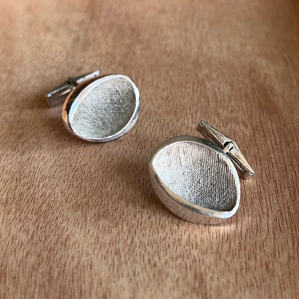 Vintage Simple Silver Cufflinks