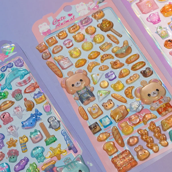 Puffy Sparkle Bear Sticker Sheet