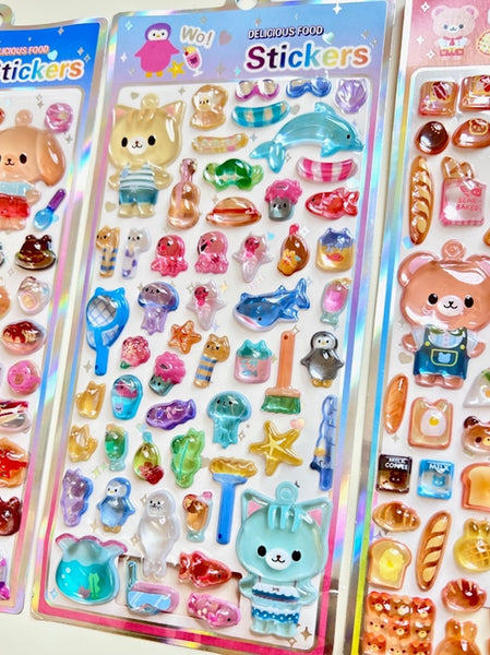 Puffy Sparkle Cat Sticker Sheet