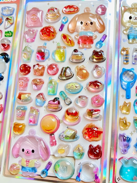 Puffy Sparkle Dog Sticker Sheet