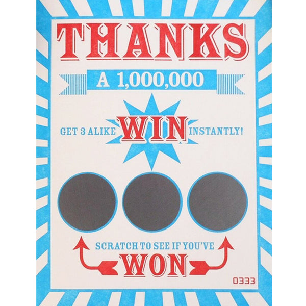 Thank You Scratch Off Ticket Card