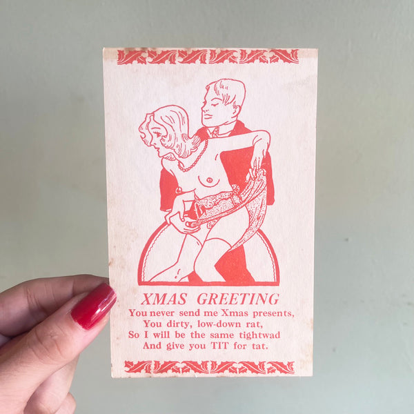 Tit For Tat - Vintage 1930's Naughty Card