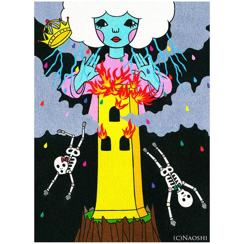 The Tower - Tarot Card Art Print by Naoshi
