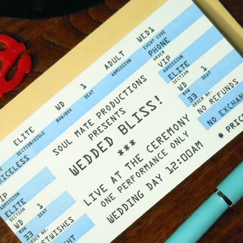 Wedding Ticket Card