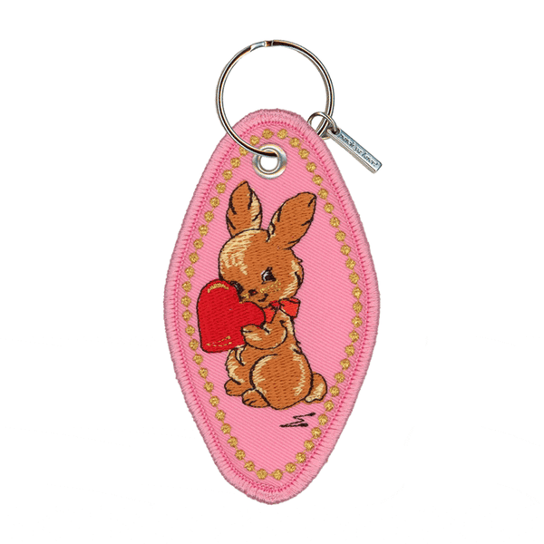 Embroidered Bunny Keychain