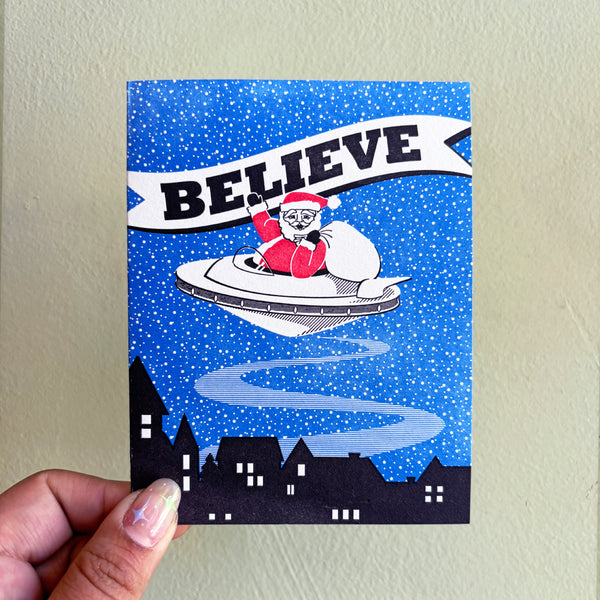 Believe Santa UFO Card